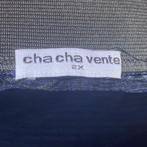 Cha Cha Vente black/blue houndstooth print midi skirt / 2X / Excellent condition - Picture 10 of 12